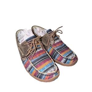 Twisted X women’s southwest aztec slip on shoes loafers 8M leather trim western